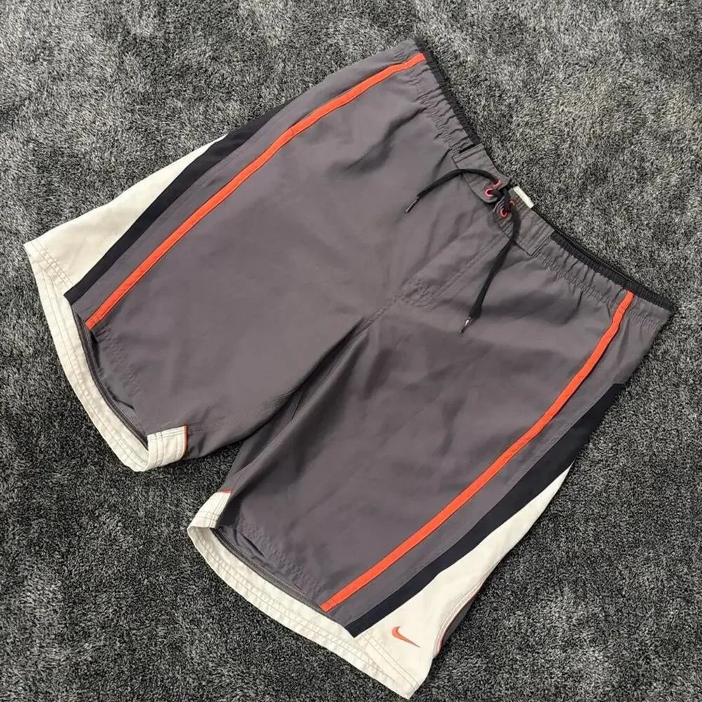 Vintage Nike Y2K Grey Swim Trunks Men's Size L Mesh Lined Shorts